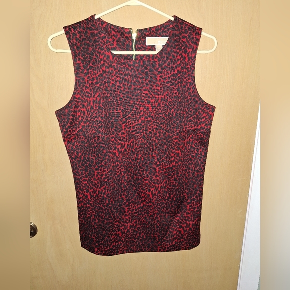 Michael Kors Tops - Micheal Kors Burgundy  Leopard Print Tank Top Size Medium